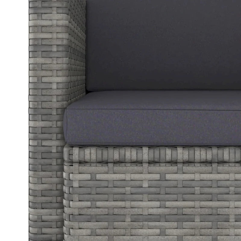 vidaXL 2 Seater Sofa Couch with Cushions Patio Wicker Love Seat PE Rattan