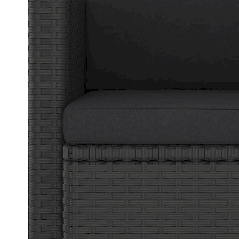 vidaXL 2 Seater Sofa Couch with Cushions Patio Wicker Love Seat PE Rattan