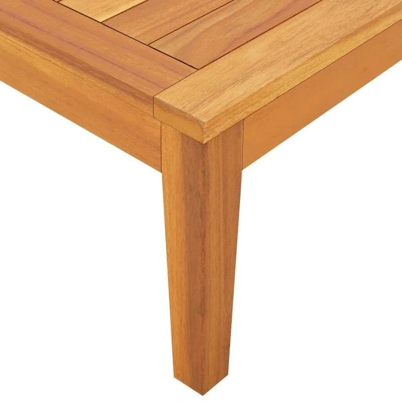 vidaXL Patio Sun Lounger with Cushions Modular Sofa Tea Table Solid Acacia Wood