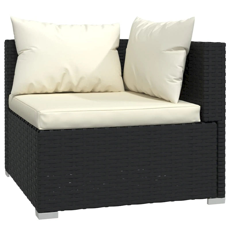 vidaXL Patio Lounge Set Outdoor Sectional Sofa Set Table Garden Poly Rattan - 27.6  x 27.6  x 23.8
