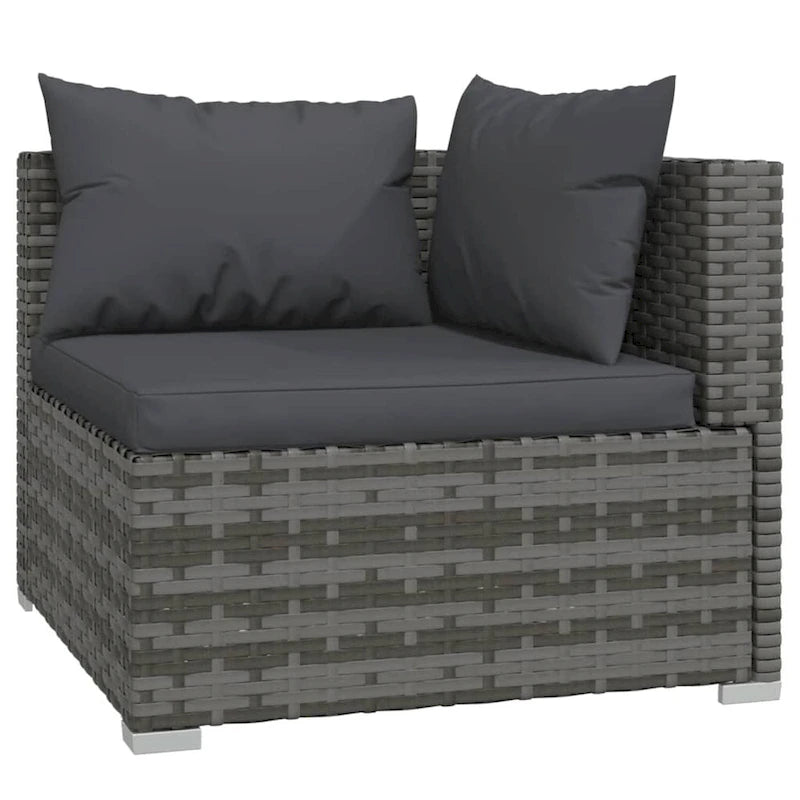 vidaXL Patio Lounge Set Outdoor Sectional Sofa Set Table Garden Poly Rattan - 27.6  x 27.6  x 23.8