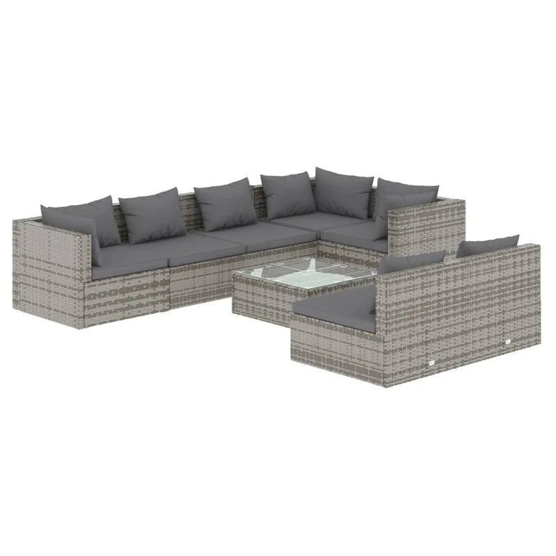 vidaXL Patio Lounge Set Outdoor Sectional Sofa Set Table Garden Poly Rattan - 27.6  x 27.6  x 23.8