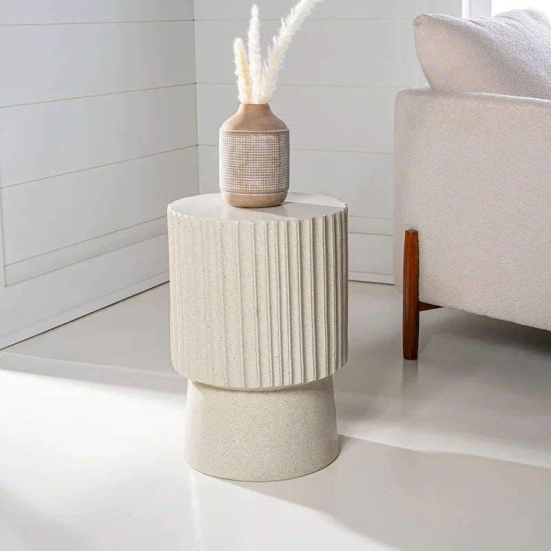 Kline 19  Modern Art Deco Tambour Accent Table , by JONATHAN Y
