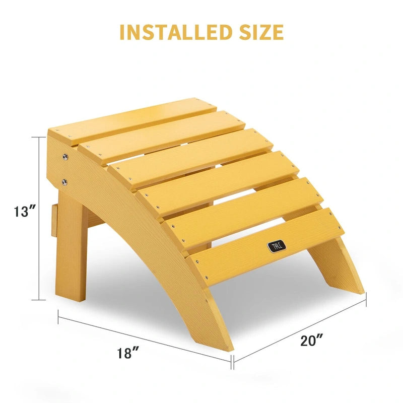 Adirondack Ottoman Footstool for Outdoor Patio Garden Porch