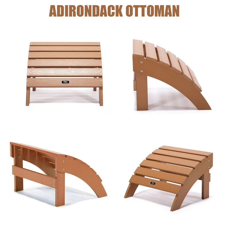 Adirondack Ottoman Footstool for Outdoor Patio Garden Porch