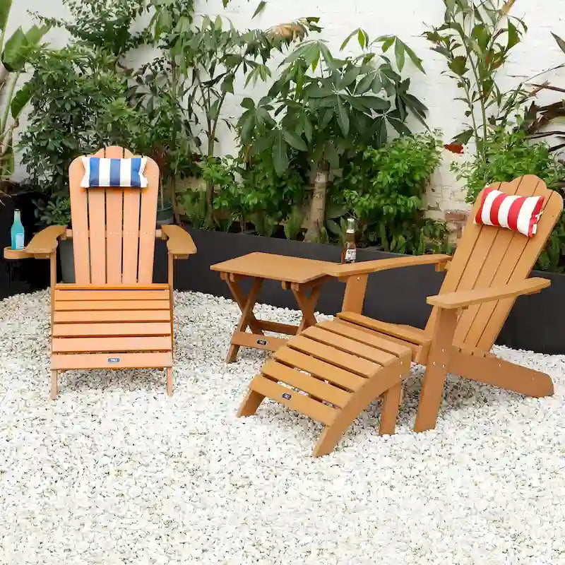 Adirondack Ottoman Footstool for Outdoor Patio Garden Porch
