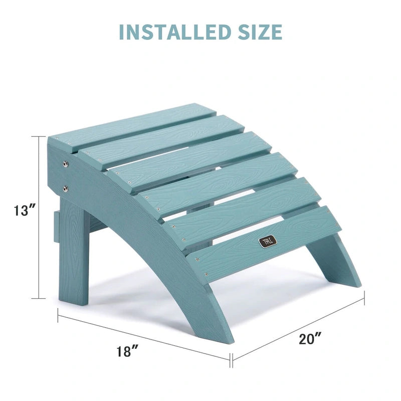 Adirondack Ottoman Footstool for Outdoor Patio Garden Porch