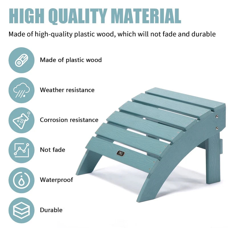 Adirondack Ottoman Footstool for Outdoor Patio Garden Porch