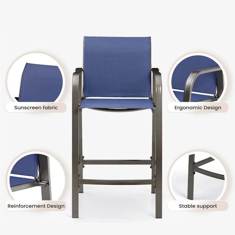 VredHom Outdoor Bar Stools Patio Bar Chairs (Set of 4) - 21.7  W x 25.6  D x 43.7  H