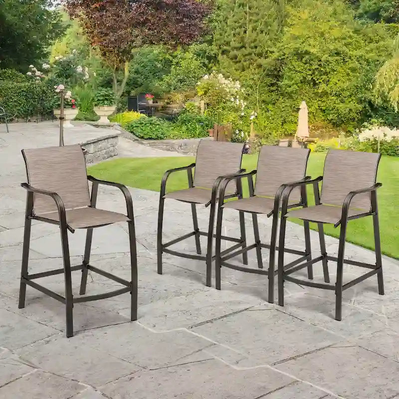 VredHom Outdoor Bar Stools Patio Bar Chairs (Set of 4) - 21.7  W x 25.6  D x 43.7  H