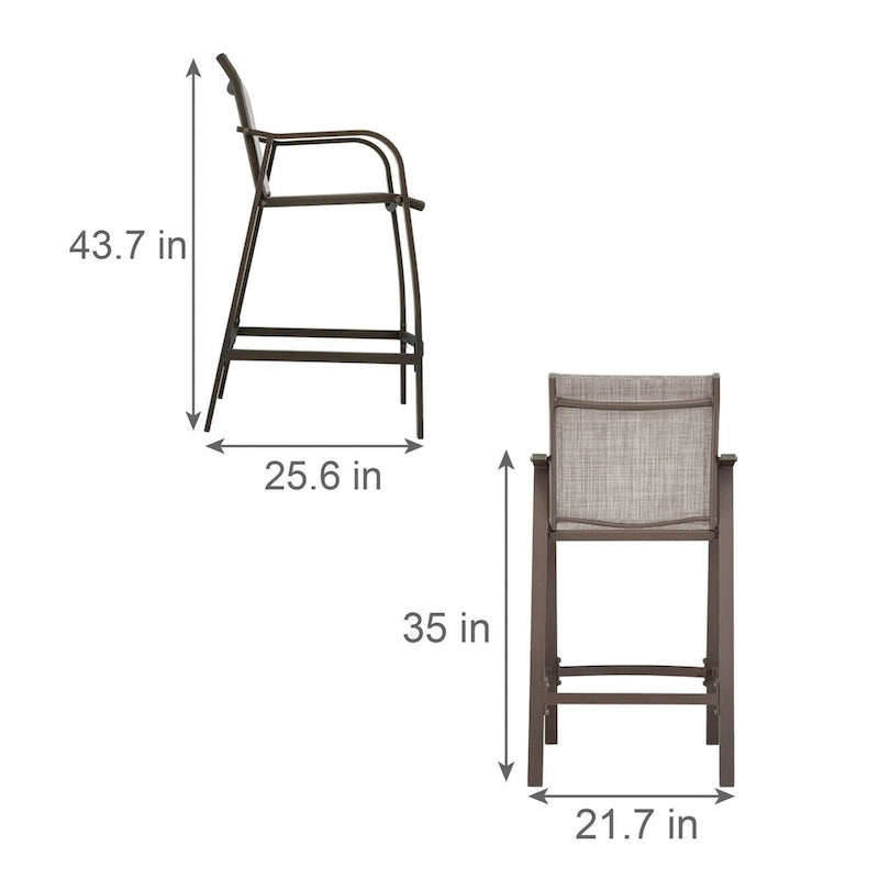 VredHom Outdoor Bar Stools Patio Bar Chairs (Set of 4) - 21.7  W x 25.6  D x 43.7  H