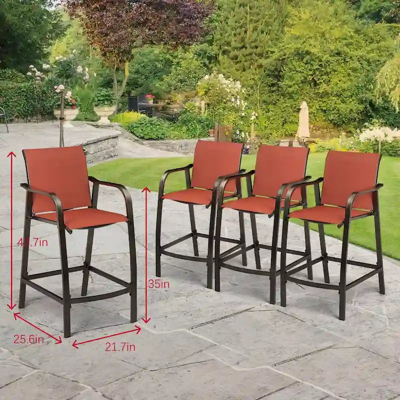 VredHom Outdoor Bar Stools Patio Bar Chairs (Set of 4) - 21.7  W x 25.6  D x 43.7  H