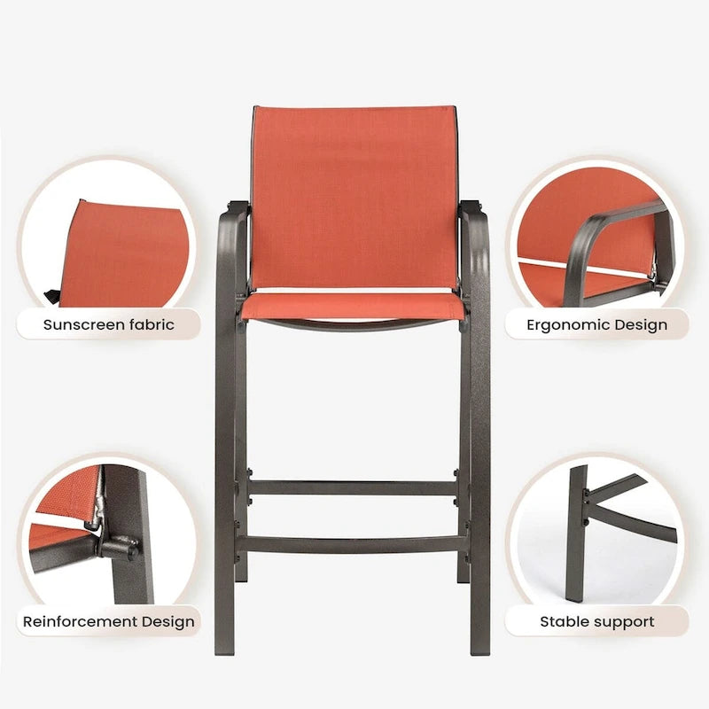 VredHom Outdoor Bar Stools Patio Bar Chairs (Set of 4) - 21.7  W x 25.6  D x 43.7  H