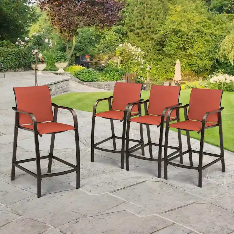 VredHom Outdoor Bar Stools Patio Bar Chairs (Set of 4) - 21.7  W x 25.6  D x 43.7  H