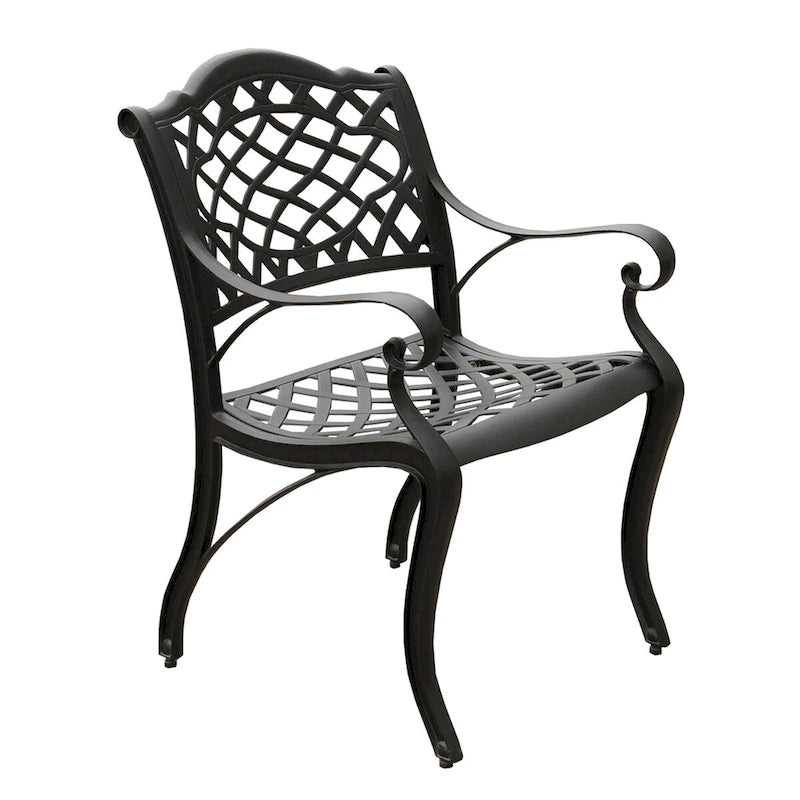 Modern Outdoor Mesh Lattice Aluminum 95-in Large Oval Patio Dining Set with Eight Arm Chairs - N/A
