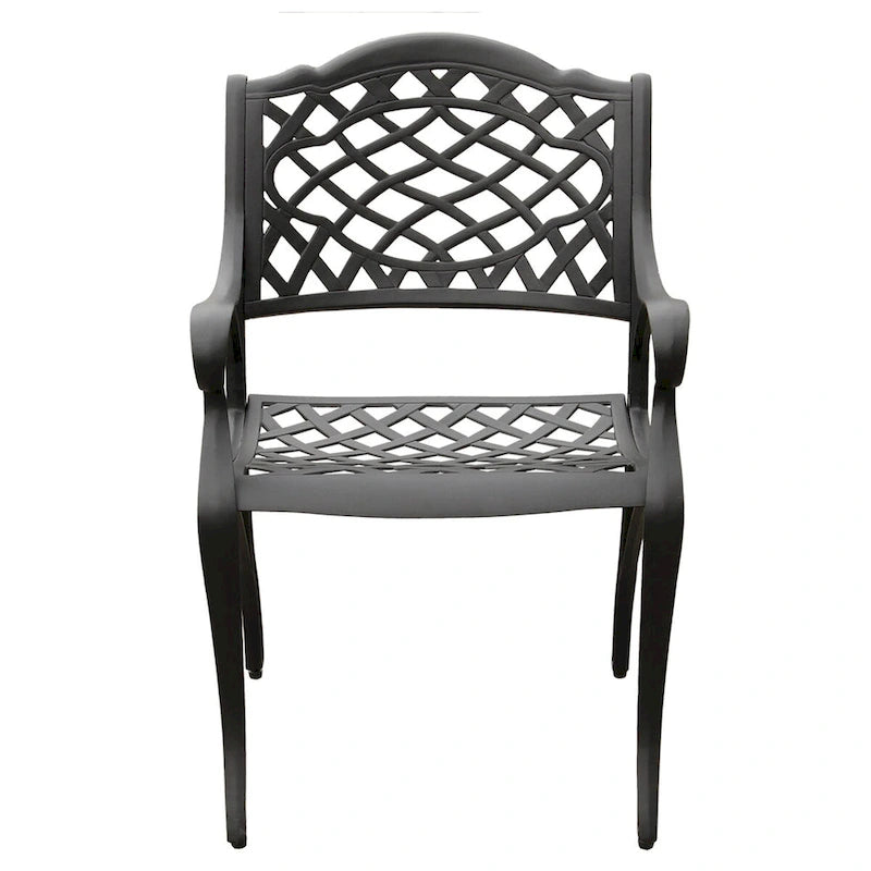 Modern Outdoor Mesh Lattice Aluminum 95-in Large Oval Patio Dining Set with Eight Arm Chairs - N/A