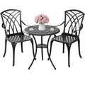 Round Patio Bistro Sets,Cast Aluminum Table and Chairs Set of 2