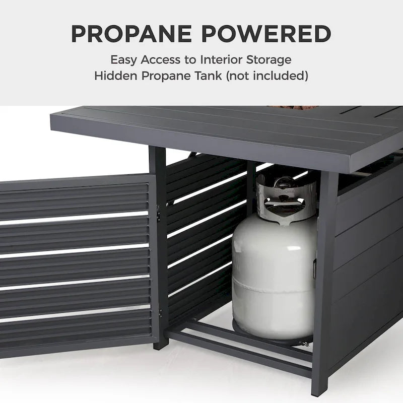 4 Pcs Patio Conversation Set with Propane Firepit