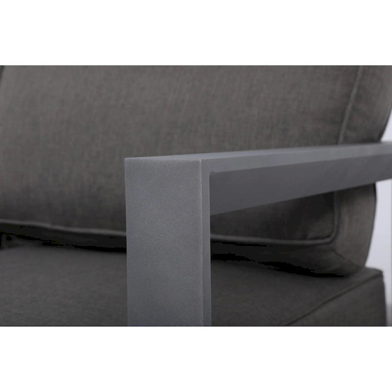 Cabo Aluminum Sofa with Gray Frame with Cushion.