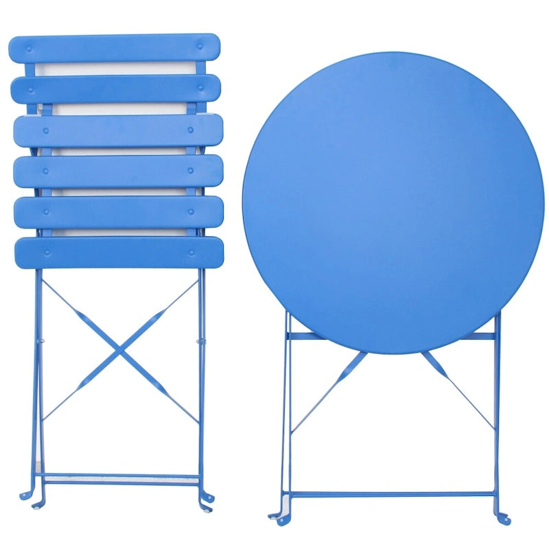 3 Pieces Patio Bistro Balcony Metal Chair Table Set - N/A
