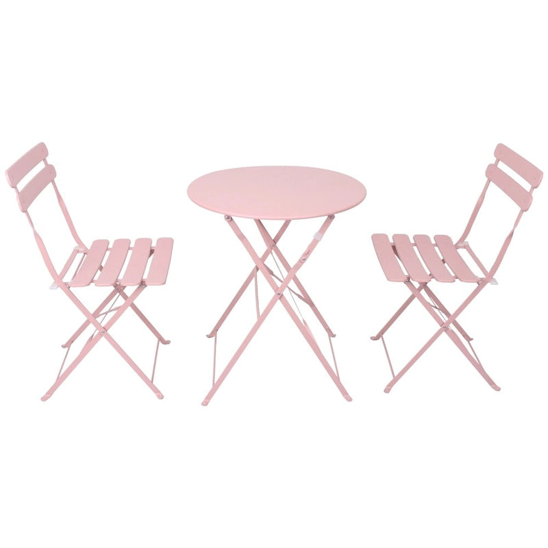 3 Pieces Patio Bistro Balcony Metal Chair Table Set - N/A