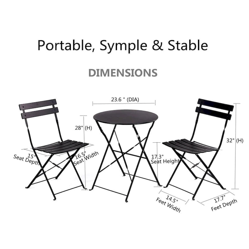 Round 2 Person - 23.6  Long Bistro Set
