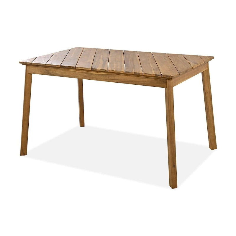 3 PCS OutdoorAcacia Wood Table Bench Dining Set With 2 Benches