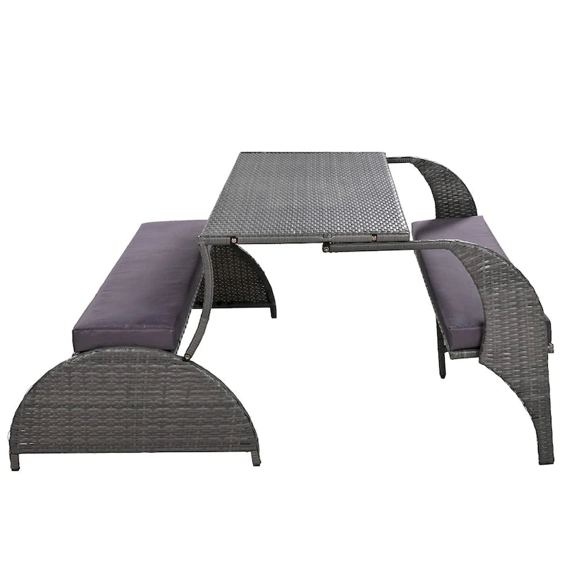 Outdoor Loveseat and Convertible to four seats and a table,Suitable for Gardens and Lawns