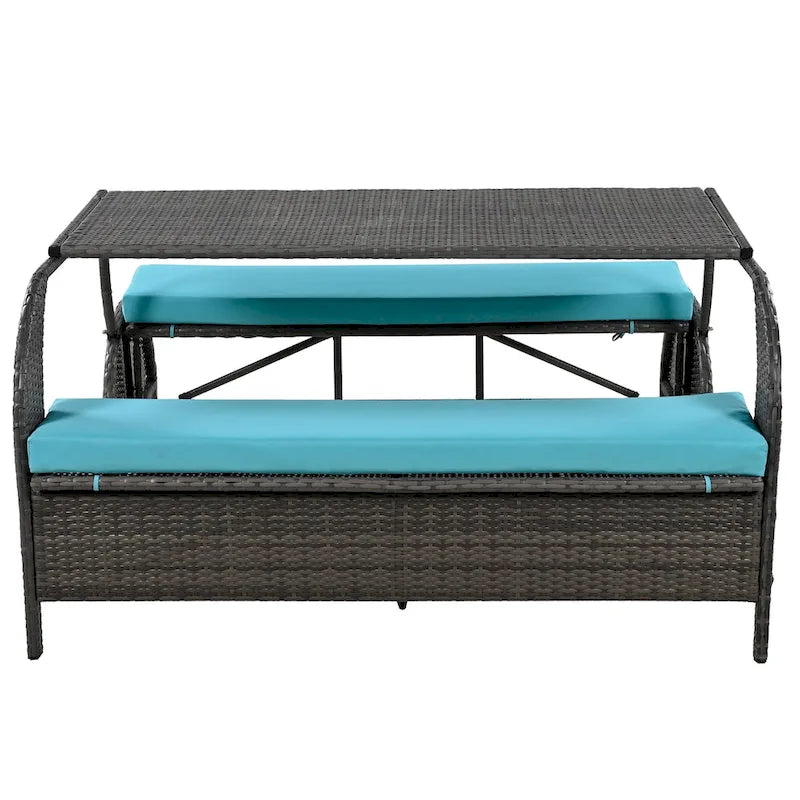 Outdoor Loveseat and Convertible to four seats and a table,Suitable for Gardens and Lawns