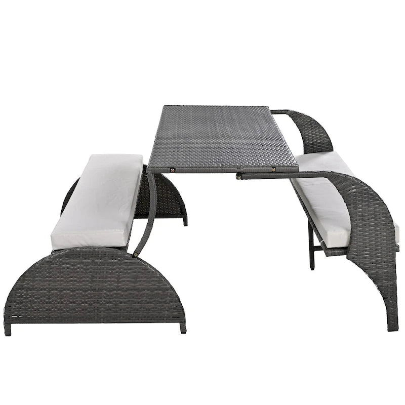 Outdoor Loveseat and Convertible to four seats and a table,Suitable for Gardens and Lawns