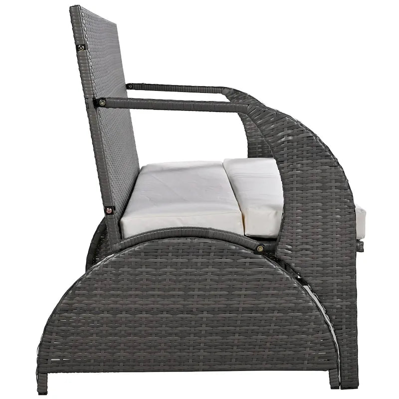 Outdoor Loveseat and Convertible to four seats and a table,Suitable for Gardens and Lawns