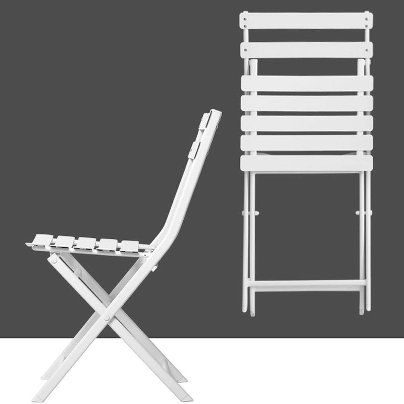 3 Piece White Foldable Outdoor Patio Bistro Sets