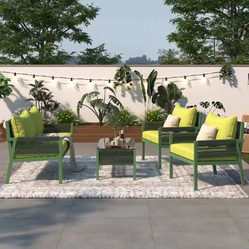 4-Piece Rope Patio Furniture Set