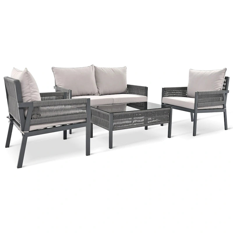 4-Piece Rope Patio Furniture Set