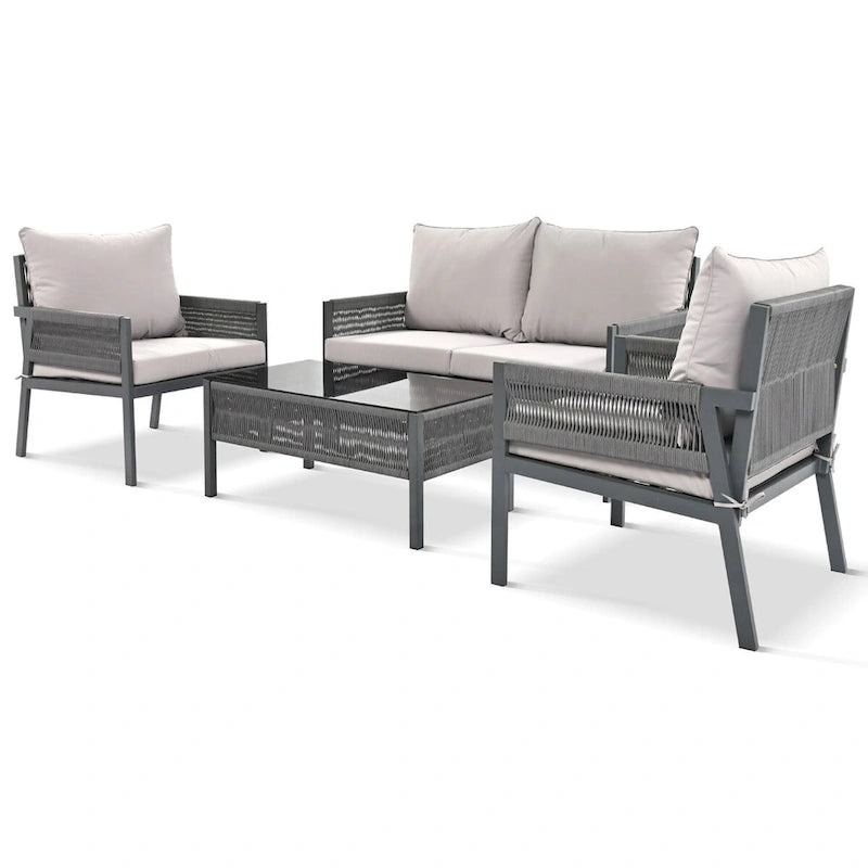 4-Piece Rope Patio Furniture Set