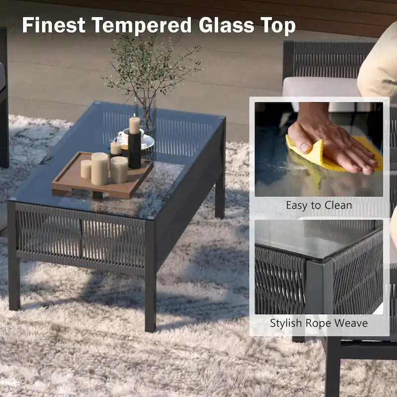 4-Piece Rope Patio Furniture Set