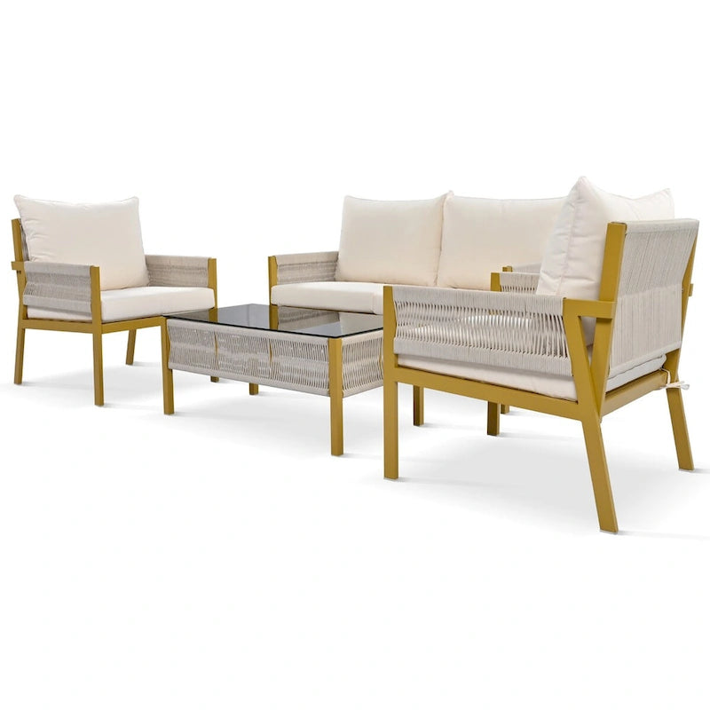 4-Piece Rope Patio Furniture Set