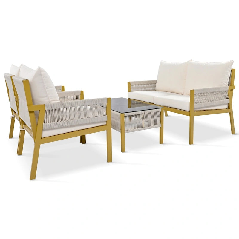 4-Piece Rope Patio Furniture Set