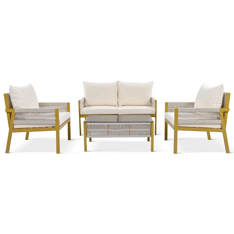 4-Piece Rope Patio Furniture Set