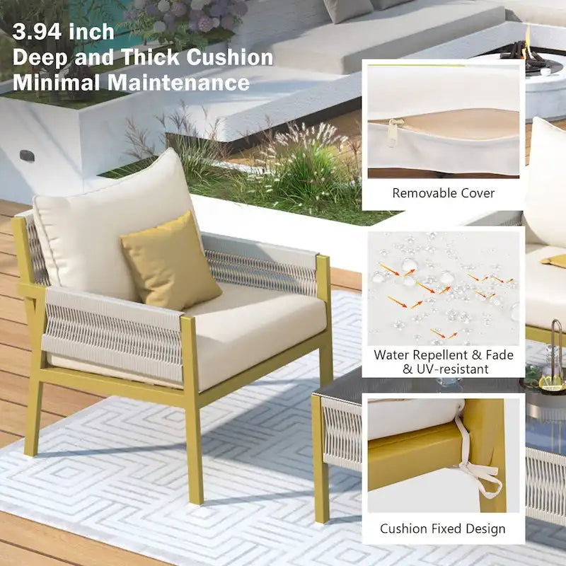 4-Piece Rope Patio Furniture Set