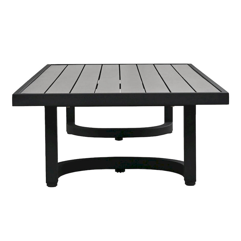 4-Piece Outdoor Steel Patio Sectional with Table and Cushions