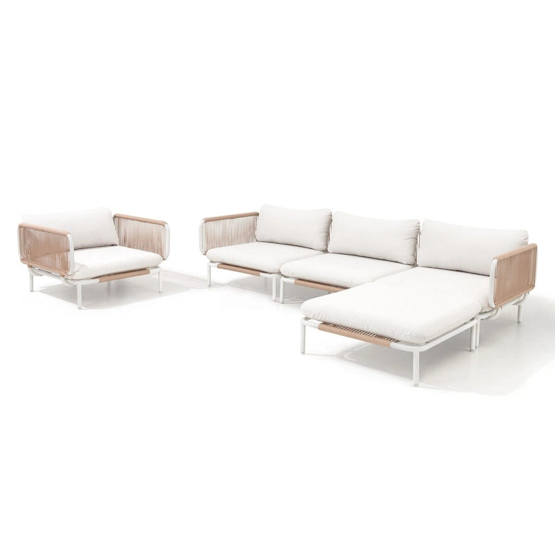 Outdoor 5 Seater Patio Sectional Sofa Conversation Set, Customizable Set by Combining Multiple Chairs - Combined by 5 chairs
