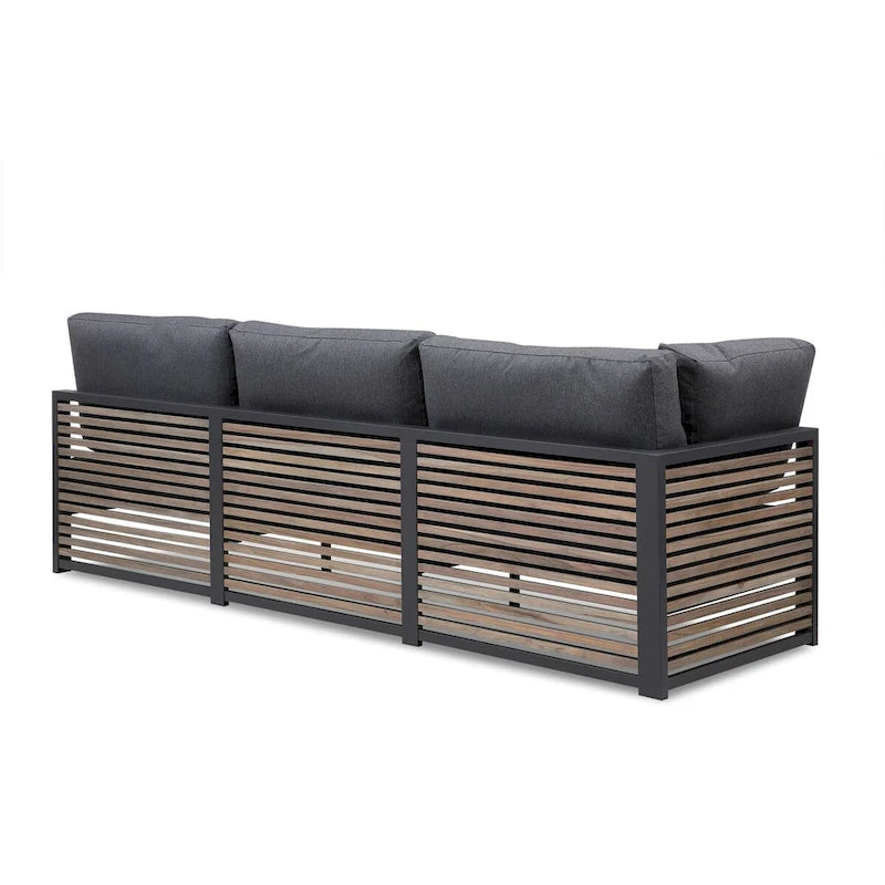 Cadora Teak Patio Sectional 3-seater- Right Hand Facing 96.85  - N/A