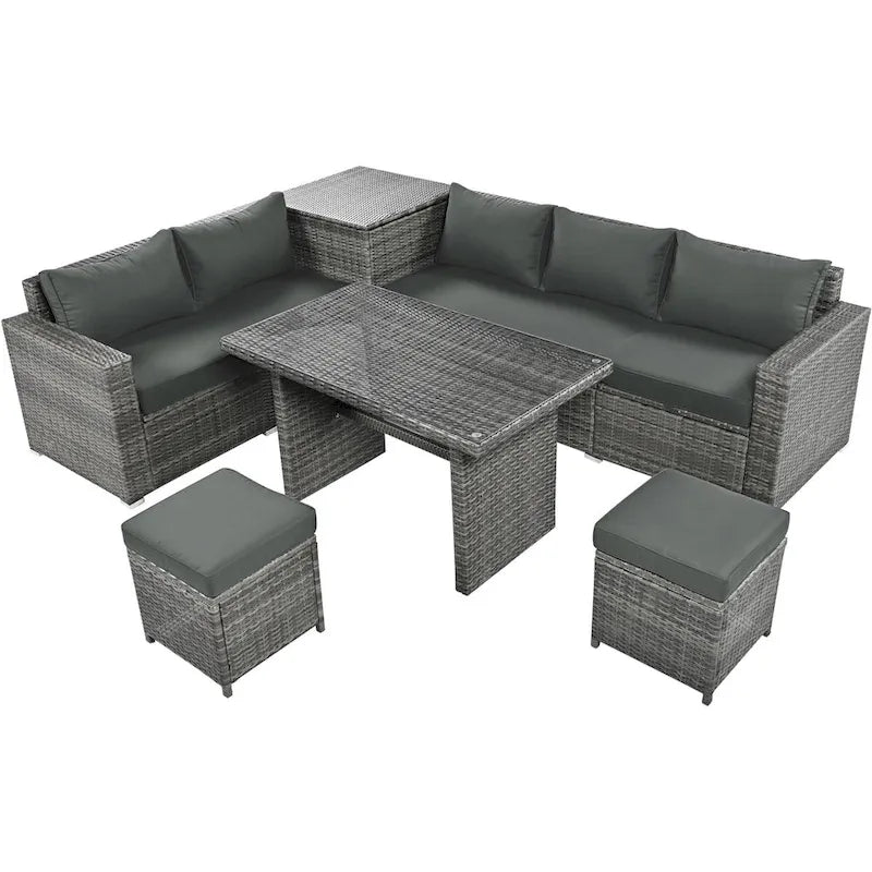 Outdoor 6-Piece Rattan Sofa Set