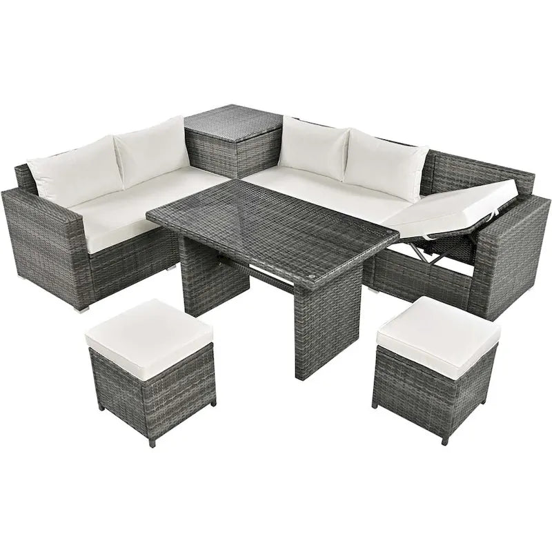 Outdoor 6-Piece Rattan Sofa Set