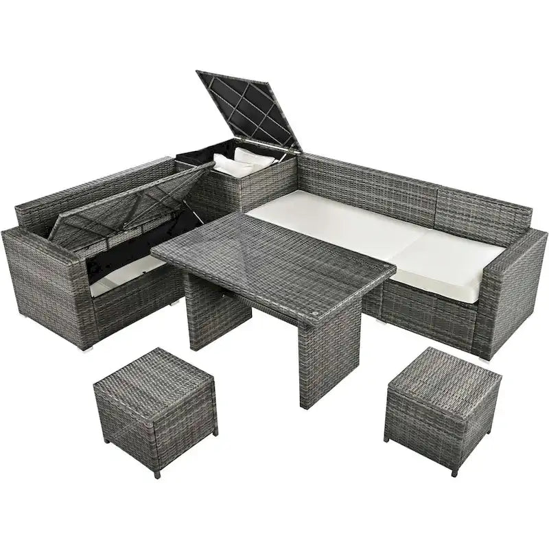 Outdoor 6-Piece Rattan Sofa Set