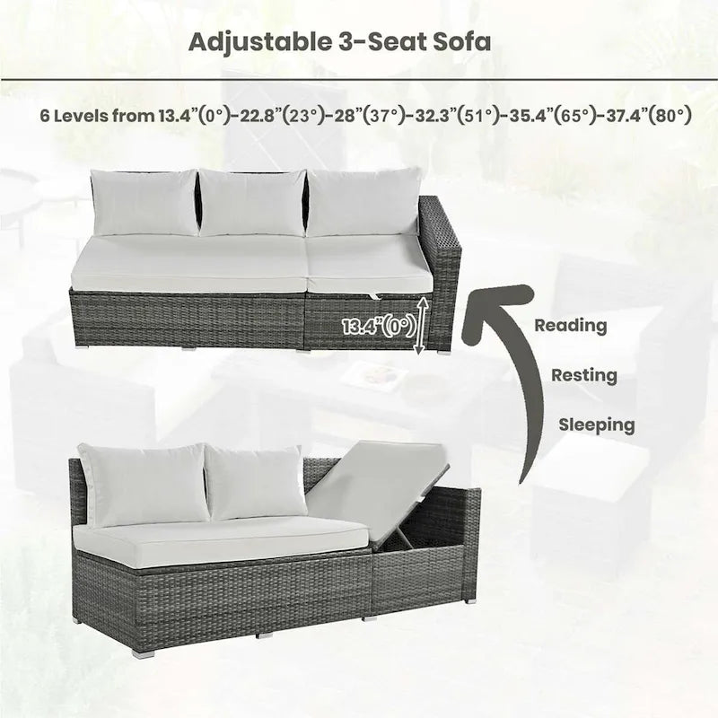 Outdoor 6-Piece Rattan Sofa Set