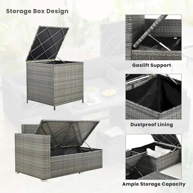 Outdoor 6-Piece Rattan Sofa Set
