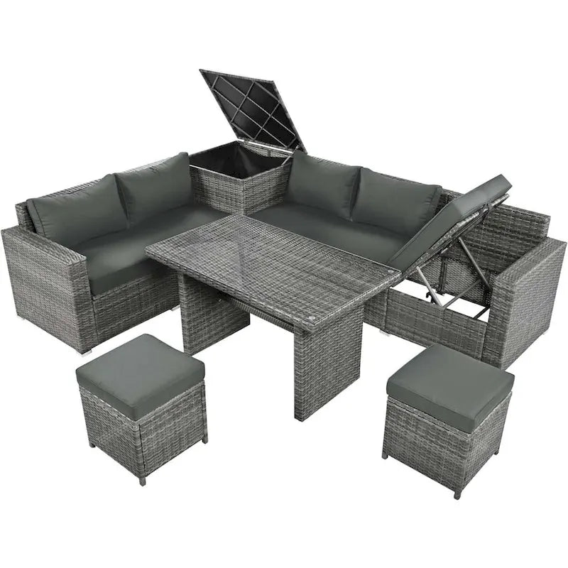 Outdoor 6-Piece Rattan Sofa Set