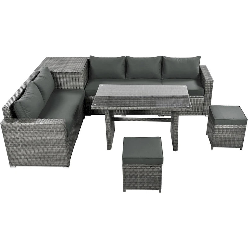 Outdoor 6-Piece Rattan Sofa Set